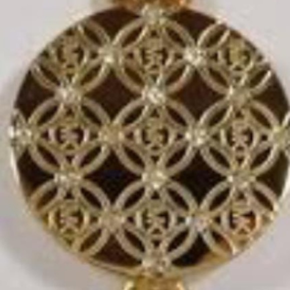 MK Gold Tone Heritage Monogram Disk Crystals NIB - Picture 6 of 10